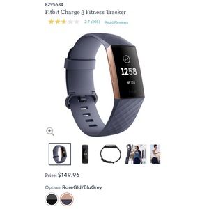Rose Gold Fitbit Charge 3 Fitness Tracker